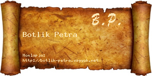 Botlik Petra névjegykártya